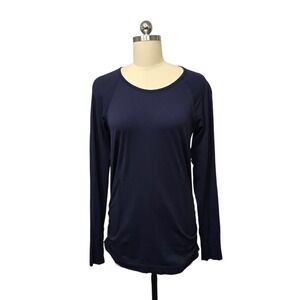 Athleta Navy Blue Long Sleeve Athletic‎ Top Women's Size Large
